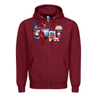 Burgundy American nurse coffee cups Zipper Hoodie - Zillion Design Studio