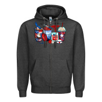 Charcoal Heather American nurse coffee cups Zipper Hoodie - Zillion Design Studio