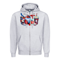 Heather Grey American nurse coffee cups Zipper Hoodie - Zillion Design Studio