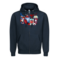 Navy American nurse coffee cups Zipper Hoodie - Zillion Design Studio