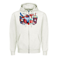 Oatmeal Heather American nurse coffee cups Zipper Hoodie - Zillion Design Studio