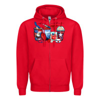 Red American nurse coffee cups Zipper Hoodie - Zillion Design Studio