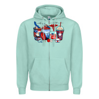 Seafoam American nurse coffee cups Zipper Hoodie - Zillion Design Studio