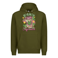 Army Green highly caffeinated Premium Hoodie - MaliasSmallBusiness