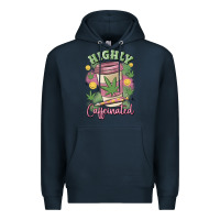 Navy highly caffeinated Premium Hoodie - MaliasSmallBusiness