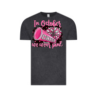 Vintage Black in october we wear pink cheer Vintage Tee - BarkalooDesign