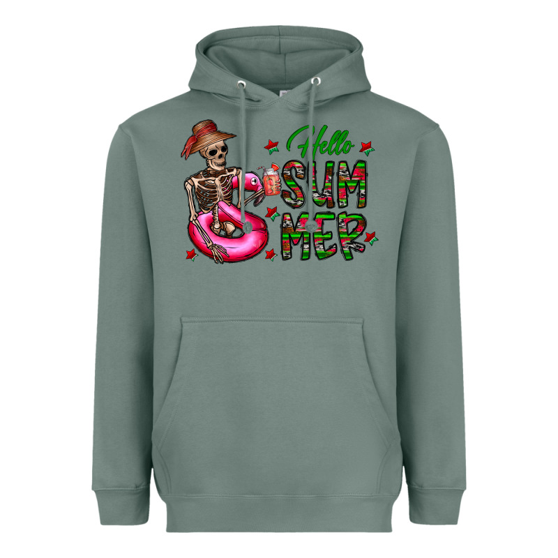 Hello Summer Heavyweight Hoodie by CowhideDigitalArt | Teevron