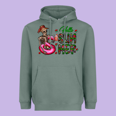 Hello Summer Heavyweight Hoodie Designed By Cowhidedigitalart