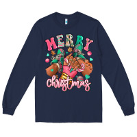 Navy pink merry christmas black girl sneakers Long Sleeve Tee - RanaPortraitStore