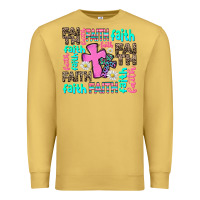 Antique Gold faith with cross Premium Sweatshirt - AdoDesignShop