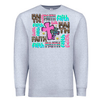 Heather Grey faith with cross Premium Sweatshirt - AdoDesignShop