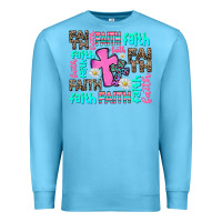 Ocean Blue faith with cross Premium Sweatshirt - AdoDesignShop