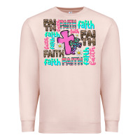 Pale Pink faith with cross Premium Sweatshirt - AdoDesignShop