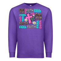 Purple faith with cross Premium Sweatshirt - AdoDesignShop