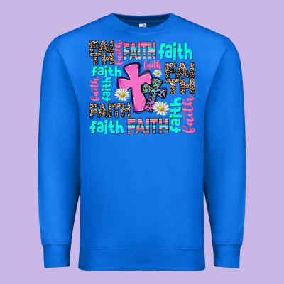 Faith With Cross Premium Sweatshirt Designed By Adodesignshop