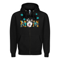 Black husky mom western Zipper Hoodie - RanaPortraitStore