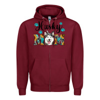 Burgundy husky mom western Zipper Hoodie - RanaPortraitStore