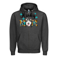 Charcoal Heather husky mom western Zipper Hoodie - RanaPortraitStore