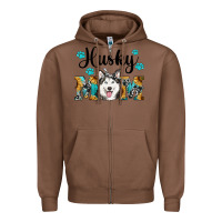 Chestnut husky mom western Zipper Hoodie - RanaPortraitStore