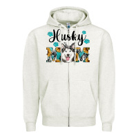 Husky Mom Western Zipper Hoodie | Teevron