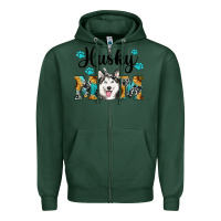 Sports Green husky mom western Zipper Hoodie - RanaPortraitStore