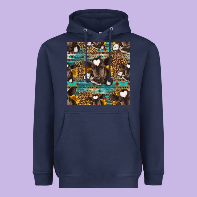 Western Baby Calf Seamless Pattern Heavyweight Hoodie Designed By Hra Design Shop