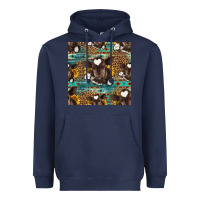 Navy western baby calf seamless pattern Heavyweight Hoodie - HRA Design Shop