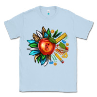 Dusty Blue teacher sunflower Classic Tee - texasbilliewilder