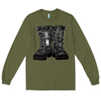 Army Green soldier boots Long Sleeve Tee - RanaPortraitStore