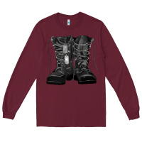 Burgundy soldier boots Long Sleeve Tee - RanaPortraitStore
