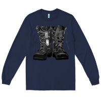 Navy soldier boots Long Sleeve Tee - RanaPortraitStore