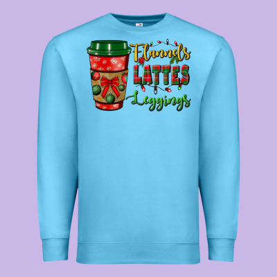 Flannels Lattes Leggings Premium Sweatshirt Designed By Bundleandbundleshop