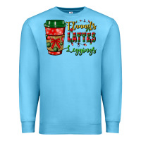 Ocean Blue flannels lattes leggings Premium Sweatshirt - BundleAndBundleShop