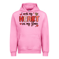 Fuchsia Pink i wear my heart on my sleeve Urban Hoodie - MaliasSmallBusiness