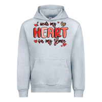 Heather Grey i wear my heart on my sleeve Urban Hoodie - MaliasSmallBusiness