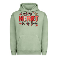 Pigment Oil Green i wear my heart on my sleeve Urban Hoodie - MaliasSmallBusiness