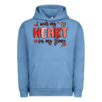 Pigment Pebble Blue i wear my heart on my sleeve Urban Hoodie - MaliasSmallBusiness