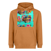 Meerkat floral hippie truck seamless pattern Heavyweight Hoodie - HRA Design Shop