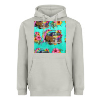 Moon Dust floral hippie truck seamless pattern Heavyweight Hoodie - HRA Design Shop