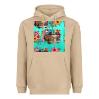 Mushroom floral hippie truck seamless pattern Heavyweight Hoodie - HRA Design Shop