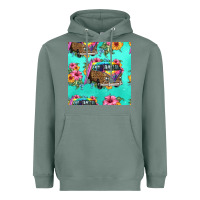 Sage floral hippie truck seamless pattern Heavyweight Hoodie - HRA Design Shop