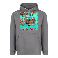 Storm floral hippie truck seamless pattern Heavyweight Hoodie - HRA Design Shop