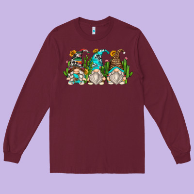 Cactus Gnomes Long Sleeve Tee Designed By Zillion Design Studio
