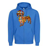 True Royal dachshund with christmas lights Zipper Hoodie - RanaPortraitStore