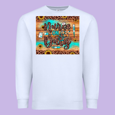 Nurse On Duty Premium Sweatshirt Designed By Jahusdesignshop