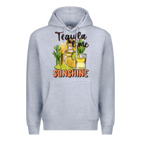 Heather Grey tequila lime sunshine Premium Hoodie - MaliasSmallBusiness