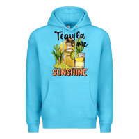 Ocean Blue tequila lime sunshine Premium Hoodie - MaliasSmallBusiness