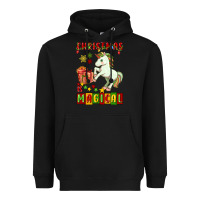 Black christmas magical unicorn Heavyweight Hoodie - FaDigitalArtStudio