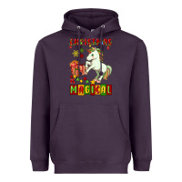 Plum christmas magical unicorn Heavyweight Hoodie - FaDigitalArtStudio