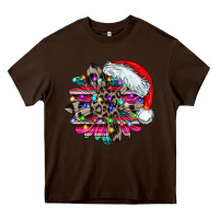 Chocolate Brown serape and leopard christmas Heavy Core Tee - CowhideDigitalArt